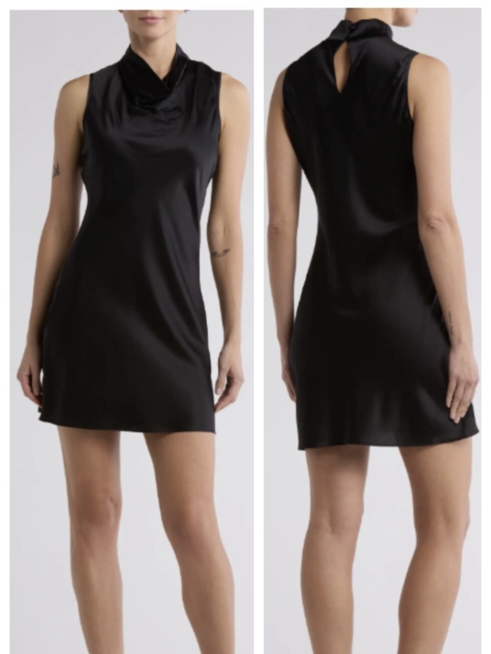 Veronica Beard Women Maelle Silk Cowl Neck Sleeveless Dress in Black, Size 4